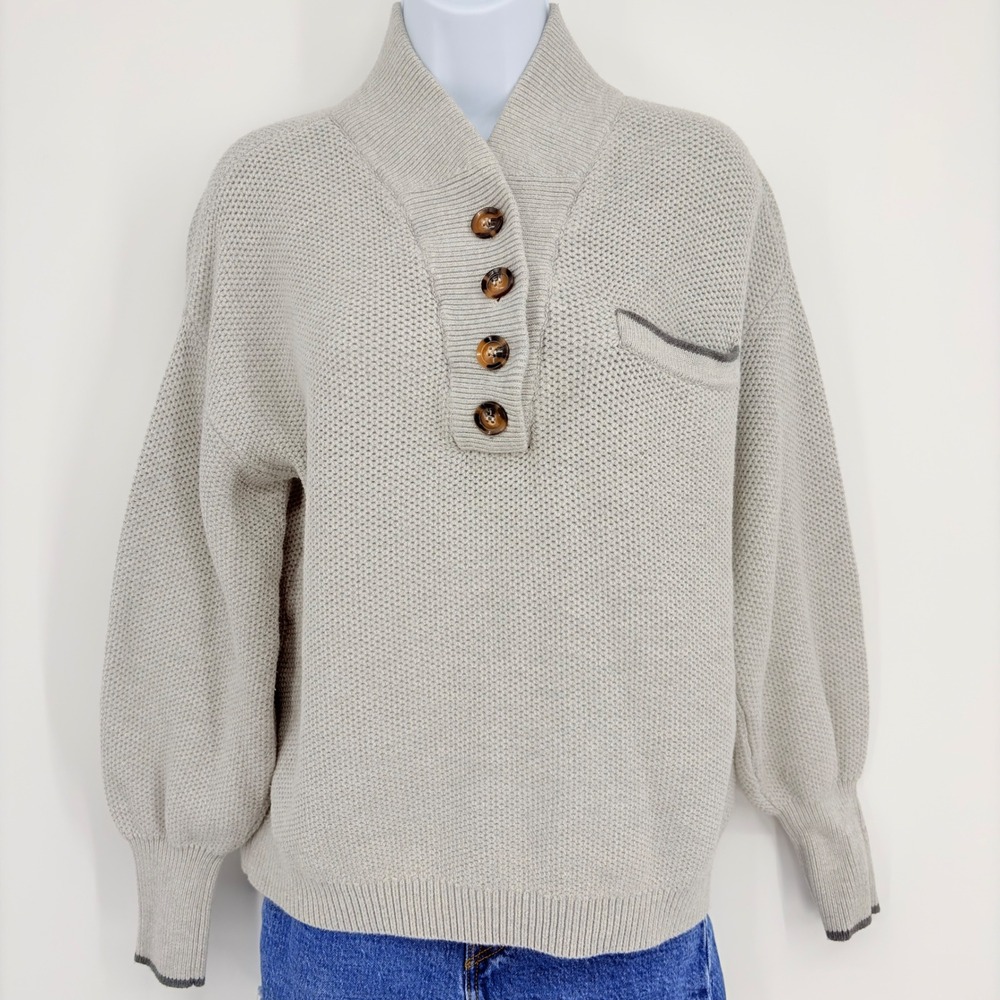 Lunya Sweater Silk Organic Cotton XS/S Quiet Luxury‎ Scandinavian Coastal